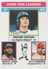 2025 Topps Heritage #193 Kyle Schwarber Marcell Ozuna Shohei Ohtani LL Card