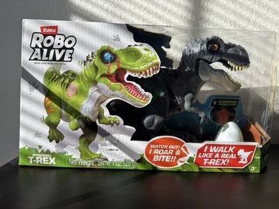 Kids Robo Alive Attacking Grey T-Rex  Dinosaur Robotic Toy by Zuru- New & Sealed