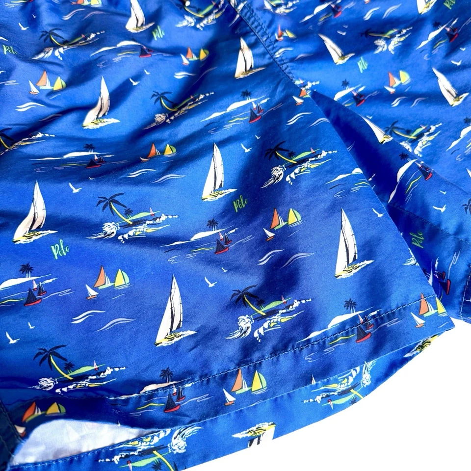 Baús de natação Polo Ralph Lauren meninos tamanho grande (14/16) azul com veleiro - Imagem 2 de 4