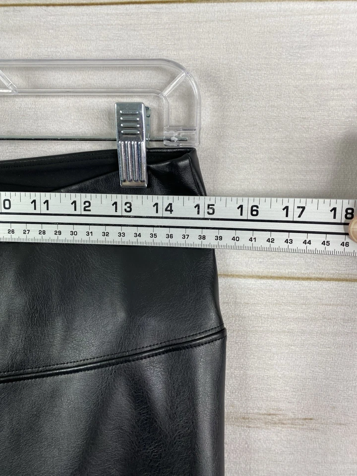 Leggings Casa Blanca Mercado Negro Pasarela Talla 12 Negro Imitación Cuero Pull On Foto 3 de 4
