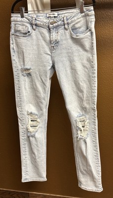 Vigoss Mid Rise Skinny Blue Heavily Distressed Jeans , Women s Size 10/30 NWOT