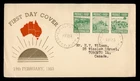 DR WHO 1953 AUSTRALIA FDC PRODUCE FOOD STRIP M81895