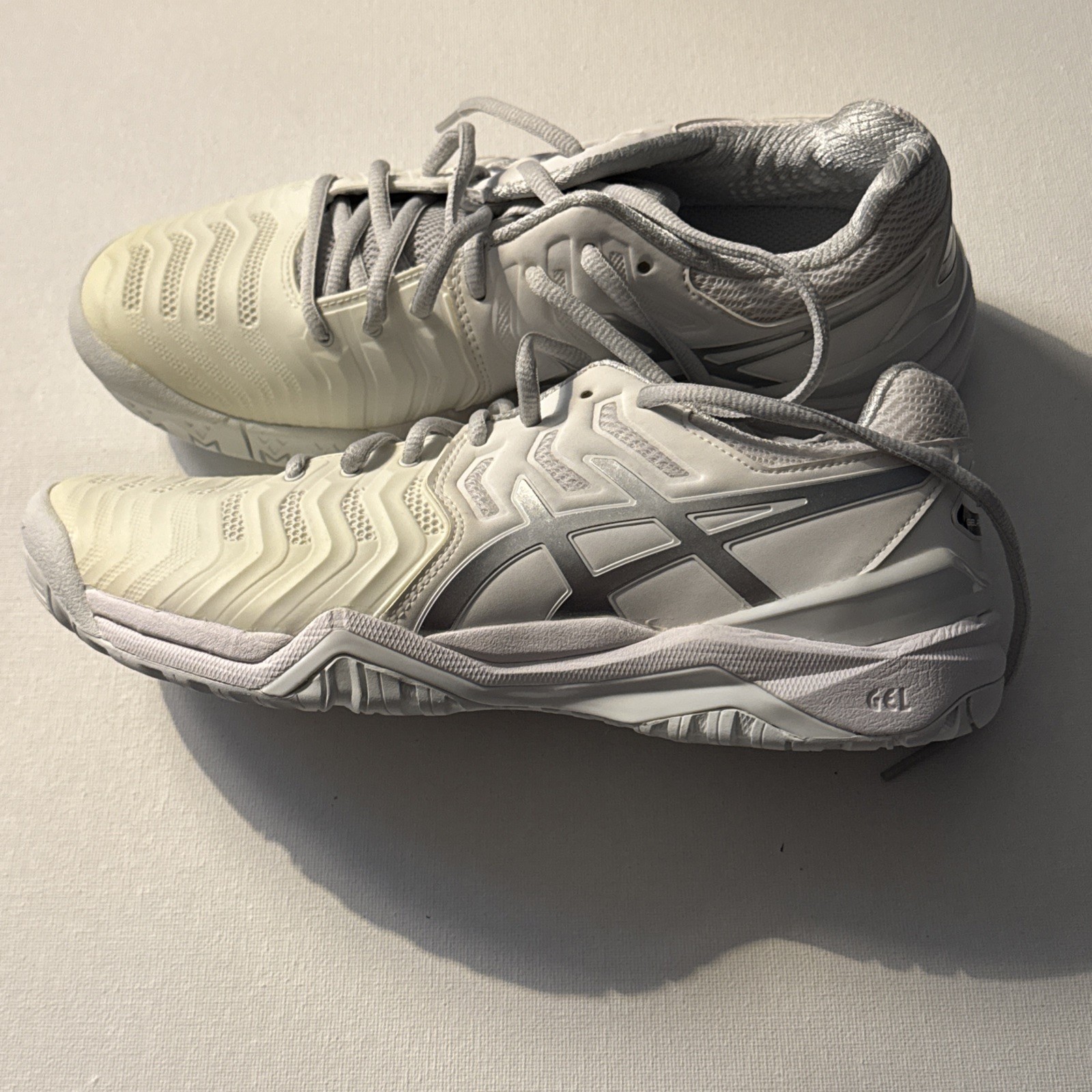 Asics Gel-Resolution 7 E701Y Mens US7.5 Sneakers Beige Gray 