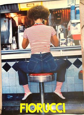Fiorucci, poster manifesto cm 68x48 years '80 '90 made in Italy, fashion, fashion