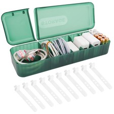 Cable Organizer Box with 10 Wire Ties, Clear Charge Cord Management Cases wit...