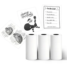 D20/D21 White Thermal Sticker Paper 3 Rolls - 57mmx2.8m for Journal Photo Tex...