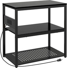20-29 Gallon Fish Tank Stand with Power Outlets, 3-Tier Metal Aquarium Stand, Br