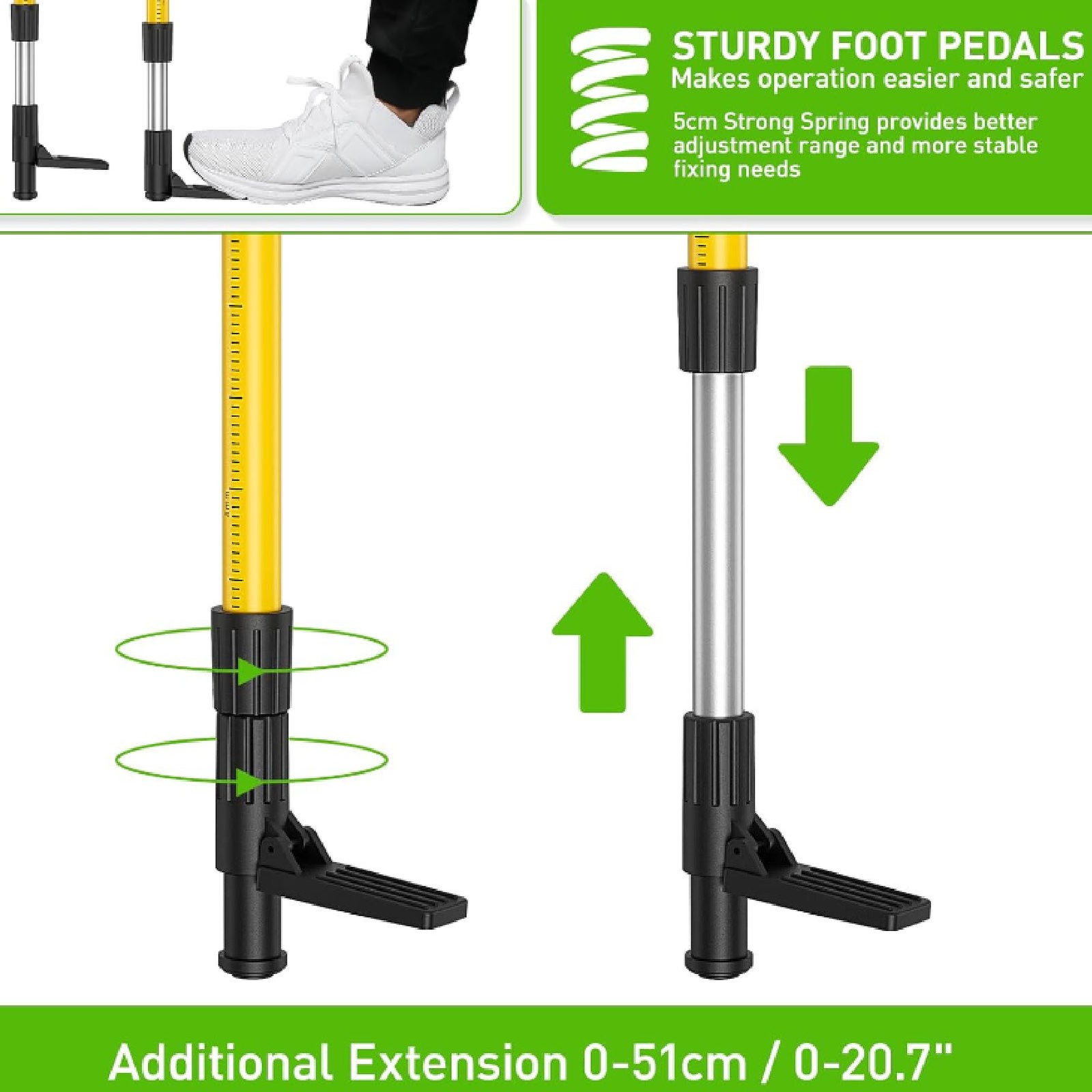 Level Mounting Rod Stand 1/4‑20 Thread Bracket Adjustable Telescoping Pole