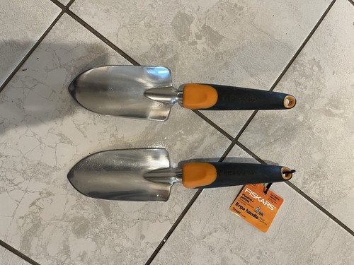 Set Of 2 Fiskars 12.25” Cast Aluminum Ergo Flower Bed Trowel