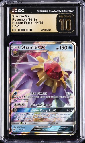 2019 POKEMON SUN & MOON HIDDEN FATES #14 STARMIE GX CGC 10 PRISTINE