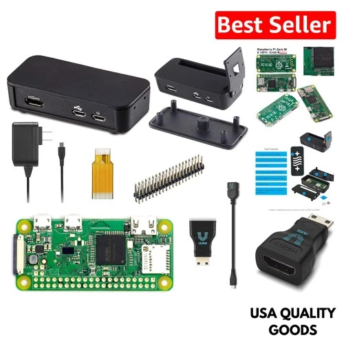 Complete Raspberry Pi Zero W Kit: Advanced Black Case & Wireless Connectivity
