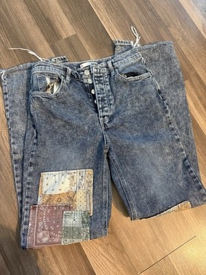 SO Super High Rise Dad Straight Patchwork Jeans Size 5/27 