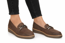 Women's Cushion Walk Loafer 4-8-Faux Leather Chain Buckle Comfort Casual Slip-On