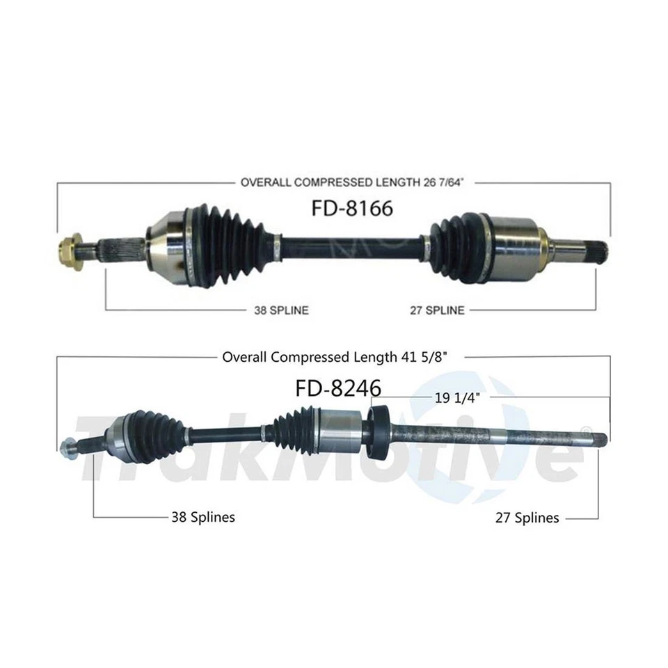 Eixo dianteiro TrakMotive 2 CV compatível com 2009 Ford Flex 2009-2014 Ford Taurus - Imagem 2 de 4