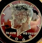 40% Silver 1969 S Kennedy Half Dollar Cameo Proof U.S. Coin