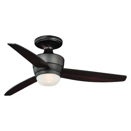 VAXCEL F0063 Adrian 44 In. Quiet Bronze Flush Ceiling Fan with LED Light Kit - Picture 1 of 7