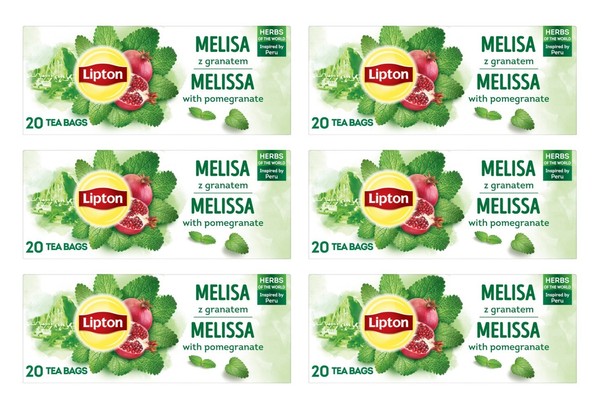 Lipton Melissentee Granatapfel 6X 20 Teebeutel - Zitronenmelisse KräUtertee-image