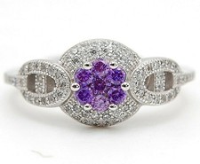 2CT Amethyst  Topaz 925 Solid Sterling Silver Ring Sz 7 UB4-3