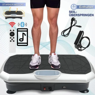 SUDOO 3D Vibrationsplatte Vibrationsgerät Heimtrainer Fitnessgerät mit Trainingsbänder