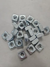Zinc Plated Grade 2 Steel 7/16-14 Square Nuts - Four-Sided Nuts - Coarse -(25)