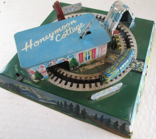 Vintage Louis Marx Tin Train Wind Up Toy C-1950's