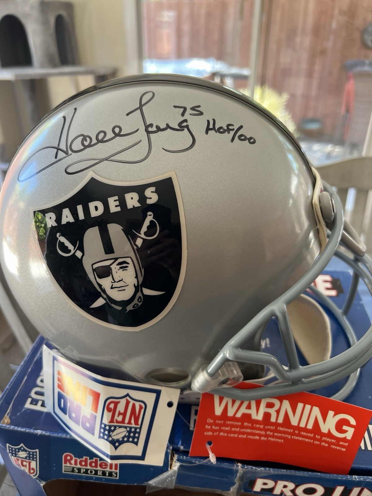 Howie Long Autographed Signed Oakland Raiders Authentic Proline Helmet Bull Ring Raiders Beckett 