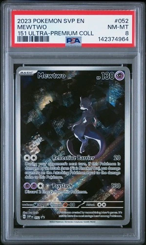2023 POKEMON SVP EN-SV BLACK STAR PROMO 151 ULTRA-PREM COLL #052 MEWTWO PSA 8