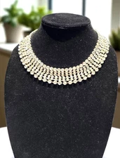 Lovisa Statement Bib Necklace Silver Tone Rhinestone Choker Bridal Prom Evening