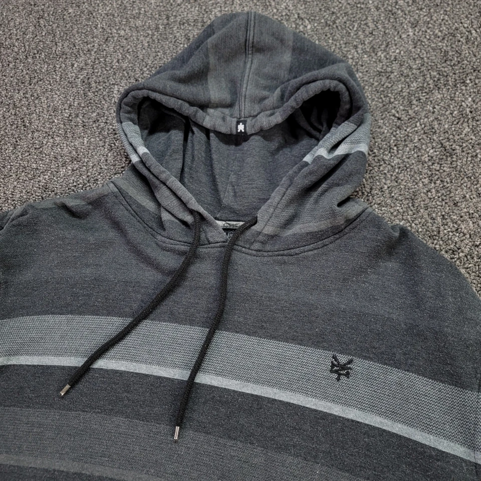 Zoo York Sudadera con Capucha Hombres XXL Gris Rayas Bordado Logo Ropa de Calle Patín BOXY FIT Foto 2 de 4