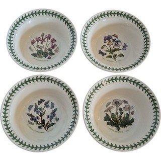 Portmeirion Botanic Garden Cereal Bowls Set of 4 Floral Design 6.5'' Diameter