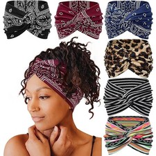 Twisted Wide Headbands for Women Extra Large Turban Workout Headband Fashion Yog