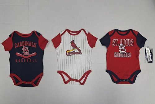 St. Louis Cardinals MLB 3 Piece Bodysuit Creeper Set 3/6 Months