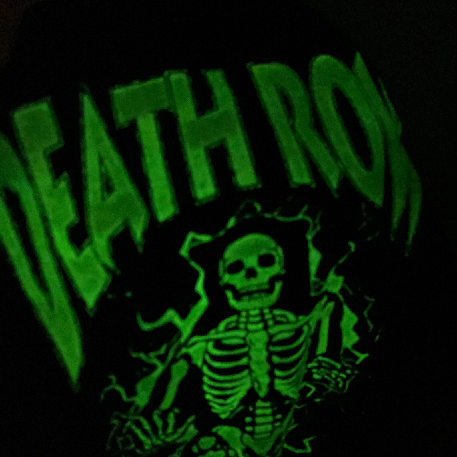 FILA Camicia Death Row Records uomo media M nera bagliore nel buio scheletro logo rap