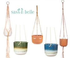 Hanging Plants Pot Planter Plants Holder Terracotta Mojave Glaze Gift Set Home
