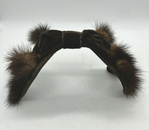 Vintage Fascinator Hat Brown Velvet And Mink Stylin'