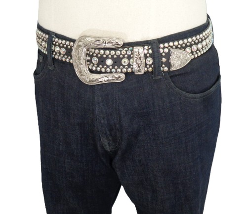 Kippys Swarovski Crystal Rhinestone Cow Hide Black Leather  display picture 2