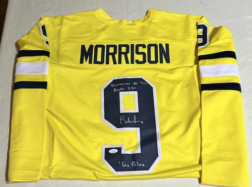 Brendan Morrison MICHIGAN Autographed Custom Hockey Jersey JSA size XL