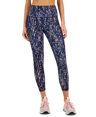 NWT ID Ideology Womens Side Pocket Activewear 7/8 Leggings Blue Sz XS $50 JJ352