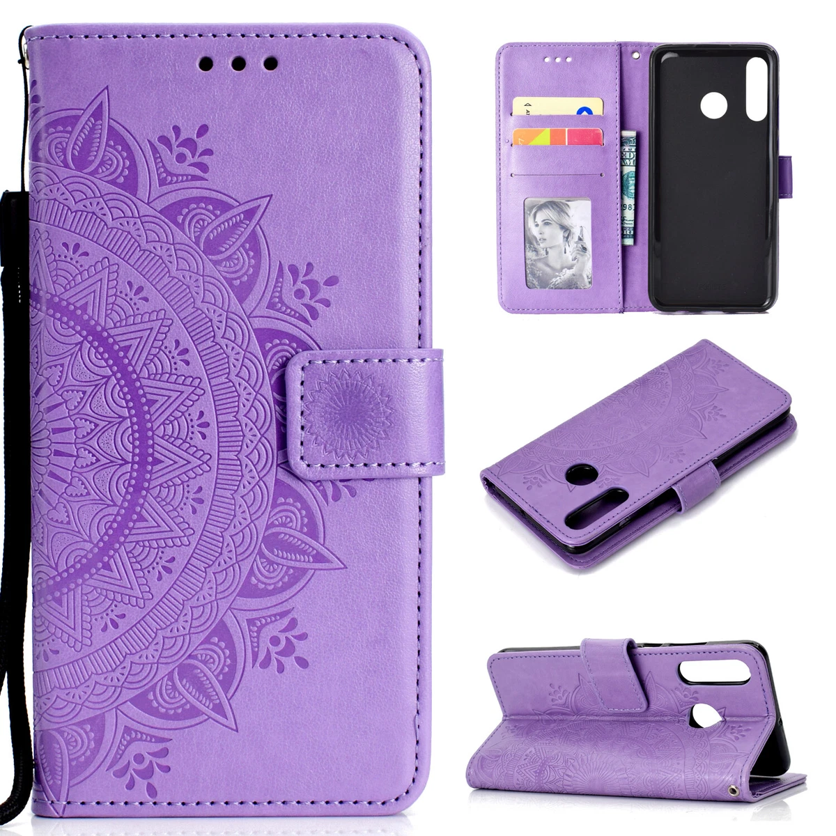 Custodia per Huawei Y6 II Y6ii Gw Cam-L21 Cam-L23 Cam-L03 Cover Case Flip in Pelle PU +Custodia in Silicone Fissa Protezione a 360° SJ