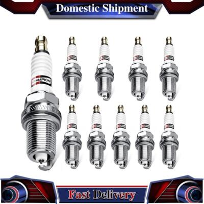 10X Champion Spark Plug Spark Plug For 2003 2004 2005 Ford E-350 Club Wagon
