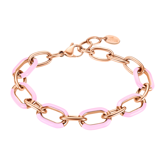 Bracciale Donna Lotus Style A Catena In Acciaio Rosé E Smalto Rosa LS2330/2/6