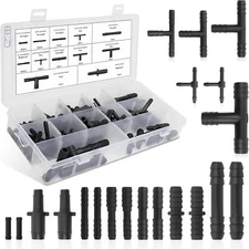 113 Pieces Vacuum Connector Assortment Automotive Vacuum Tubing Hose Nylon Kit