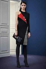Pre-Fall/2015 Look #23 Versace Black Wool One Shoulder Dress 38 - 2