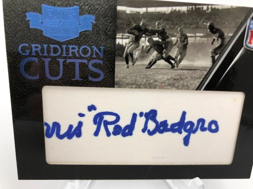 MORRIS RED BADGRO AUTO 2010 Panini GRIDRION CUTS RARE/18 Card NFL NY GIANTS HOF - Picture 5 of 7