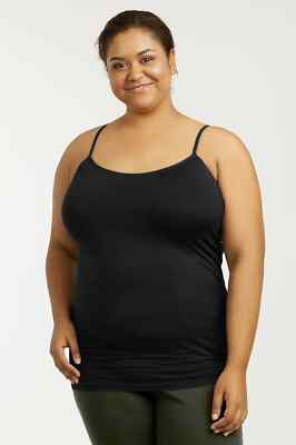 Sofra Women's Plus Size Plain Camisole Tank Top with Adjustable