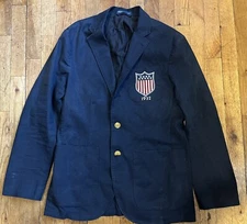 Ralph Lauren Vintage K Swiss Badge Suit Jacket  P Wing Snow Beach Hi Tech