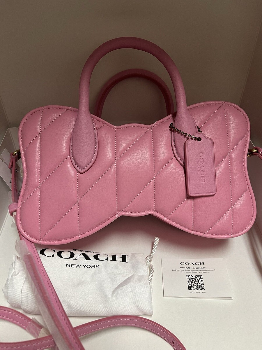 Coach Bow Bag With Quilting Leather Vivid Pink Crossbody CU860 | eBay