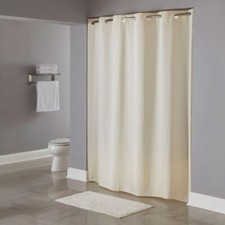Hookless Pin Dot 71 X 74 Vinyl Shower Curtain HBH04PDT05 Beige NEW 