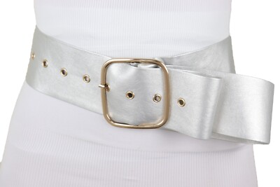 Women Silver Long Wide Fancy Dressy Elegant Fashion Tie Belt  display picture 3