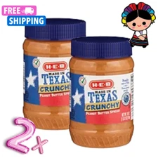 H‑E‑B Made in Texas Crunchy Peanut Butter 18 oz (2x)